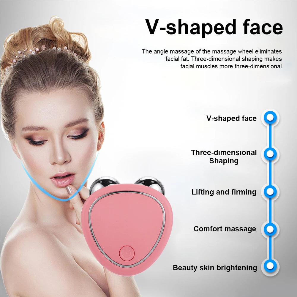 EMS Face Lifting Machine Facial Massager Microcurrent Roller Skin Tightening Rejuvenation Beauty Charging Facial Anti Wrinkle