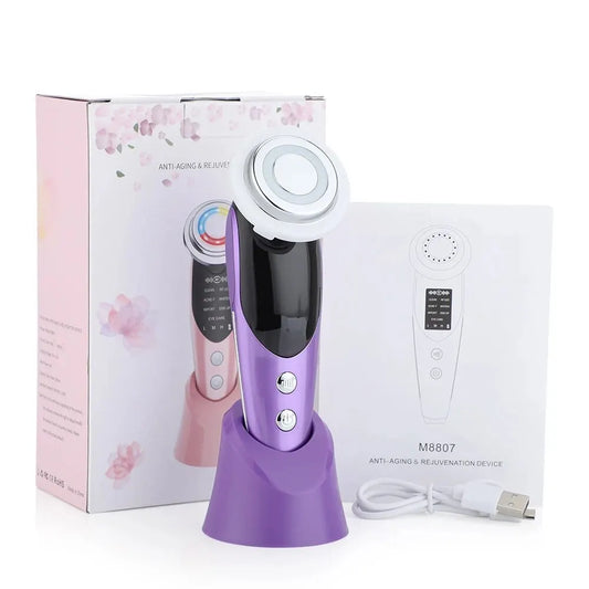 7 in 1 Face Lift Devices EMS RF Microcurrent Skin Rejuvenation Women Facial Massager Light Therapy Anti Aging Wrinkle Beauty